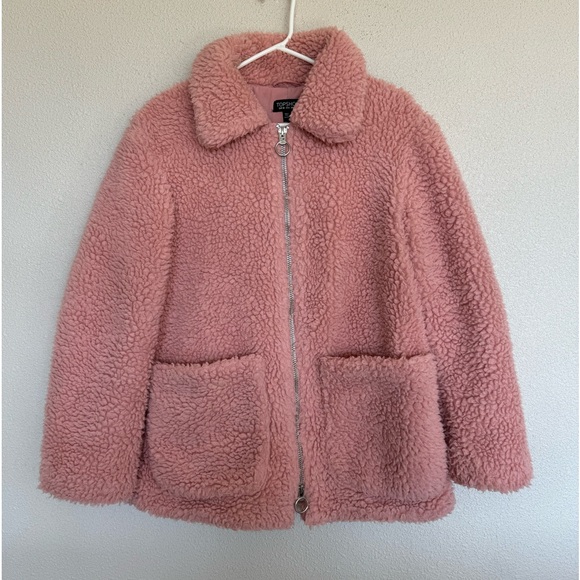 Topshop Pink fur Teddy Coat - Picture 4 of 9